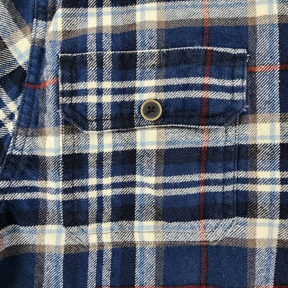 JACHS Shirt Mens Tall Large Blue Plaid Flannel Long Sleeve Hiking Button Up - Picture 13 of 16